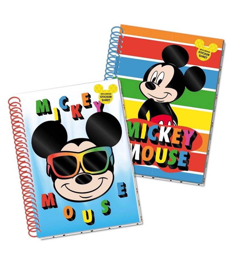Libreta A5 Mickey Mouse con hoja de pegatinas New Import MC03001 Color  UNICO Talla U