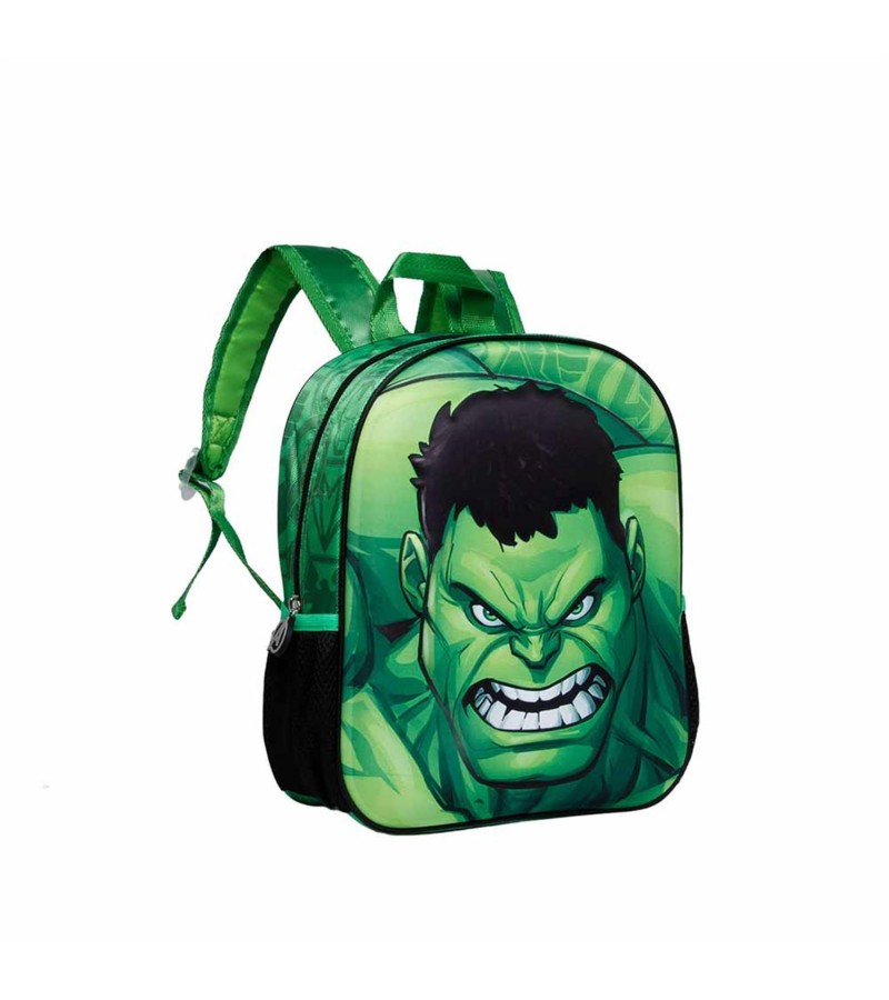 Mochila Infantil Hulk 3D Destroy, Los Vengadores, Karactermania 02915 Talla  U Color VERDE